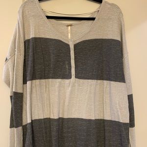 grey striped sweater